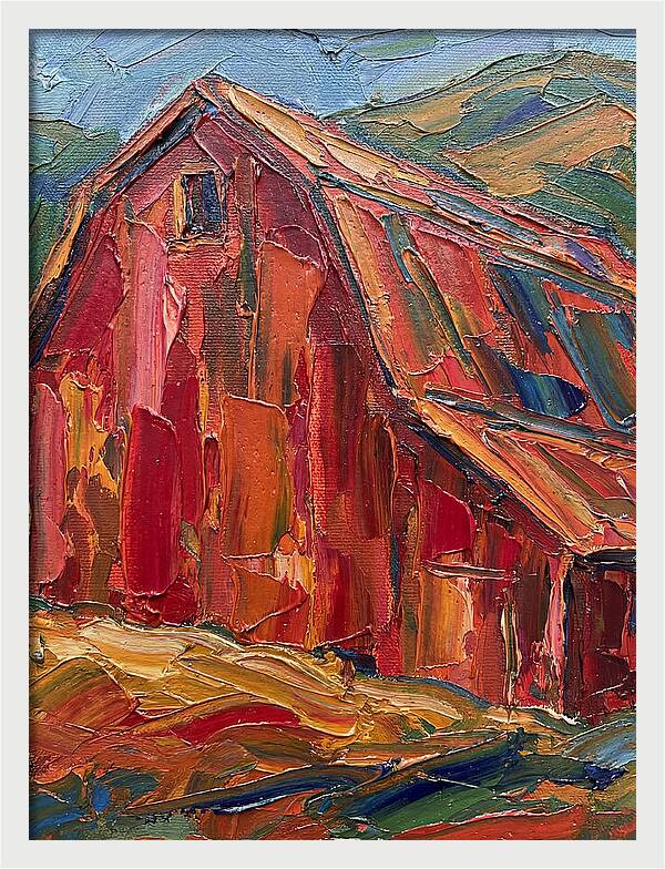 Red Barn In Vibrant Hues