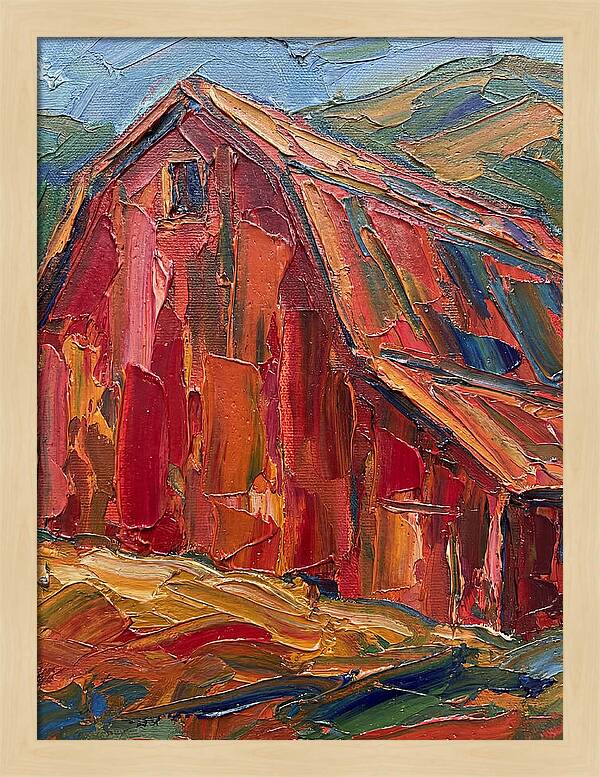 Red Barn In Vibrant Hues