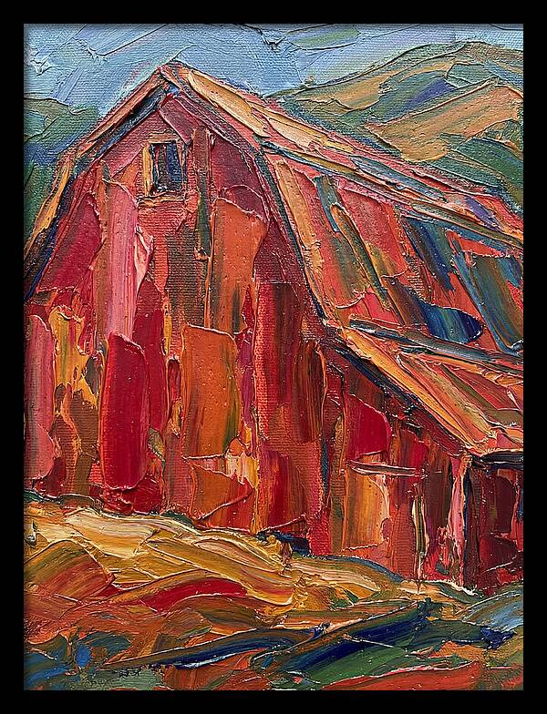 Red Barn In Vibrant Hues