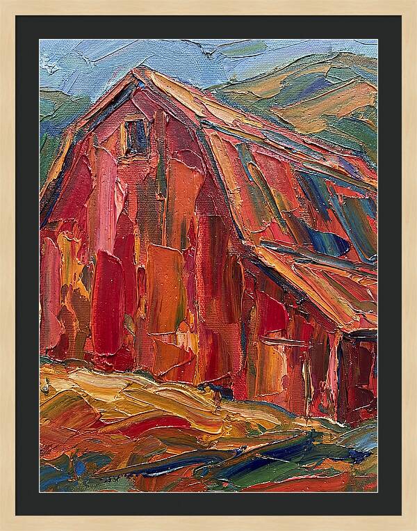 Red Barn In Vibrant Hues
