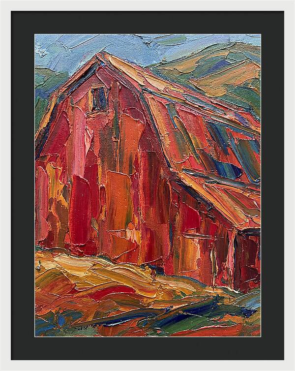 Red Barn In Vibrant Hues