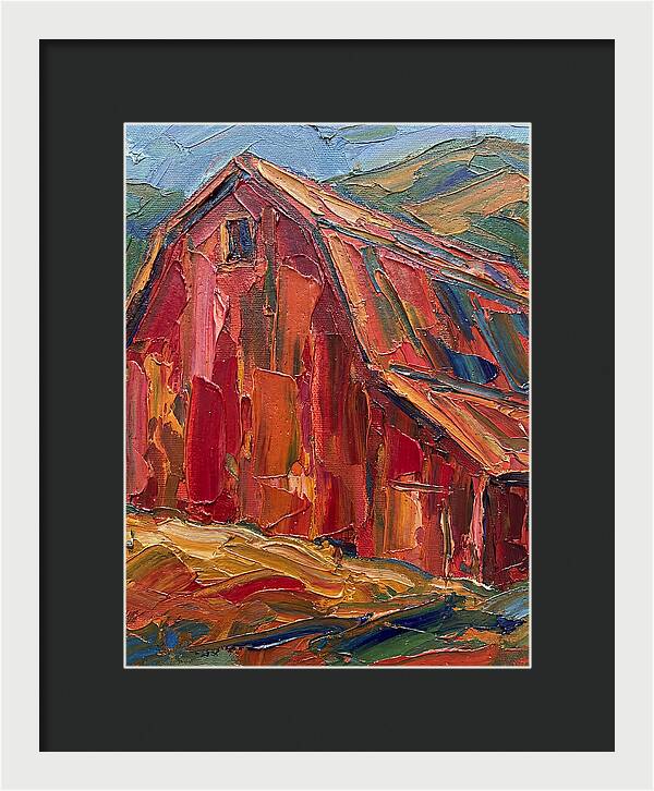 Red Barn In Vibrant Hues