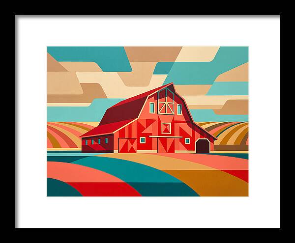 Red Barn In Vibrant Landscape