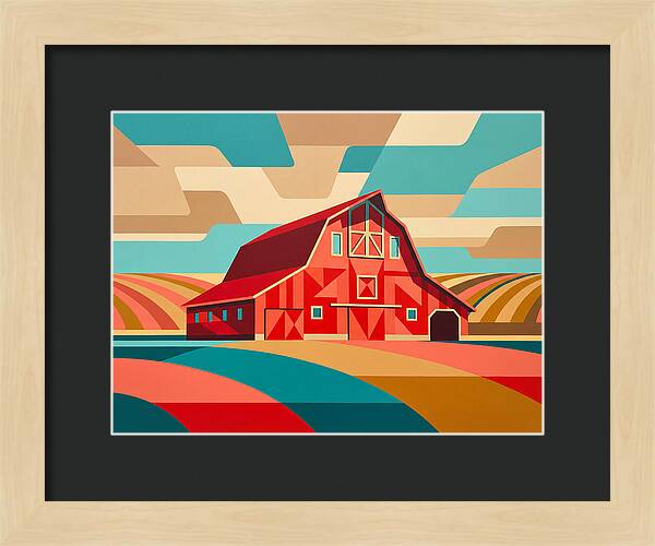 Red Barn In Vibrant Landscape