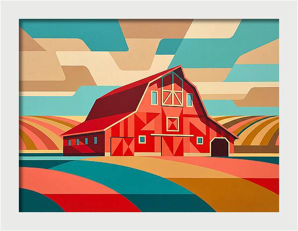 Red Barn In Vibrant Landscape