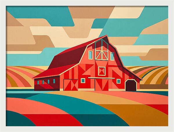 Red Barn In Vibrant Landscape