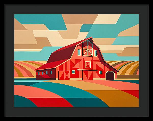 Red Barn In Vibrant Landscape