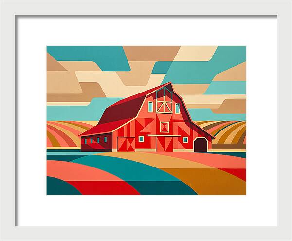 Red Barn In Vibrant Landscape