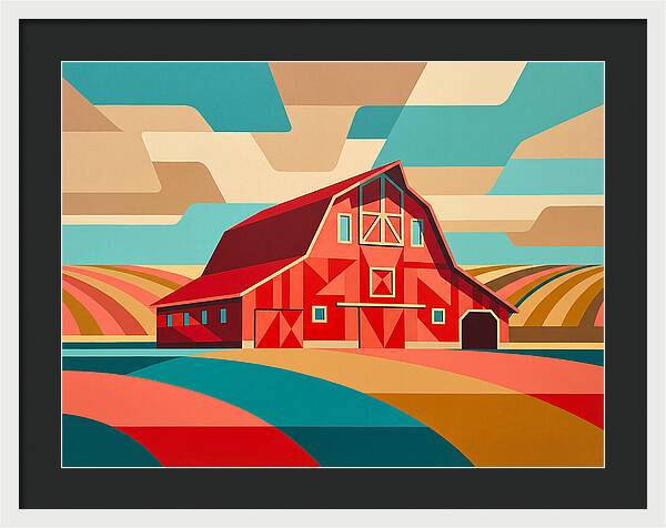 Red Barn In Vibrant Landscape