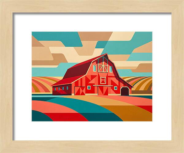 Red Barn In Vibrant Landscape