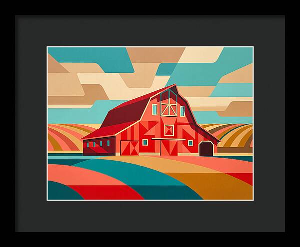 Red Barn In Vibrant Landscape
