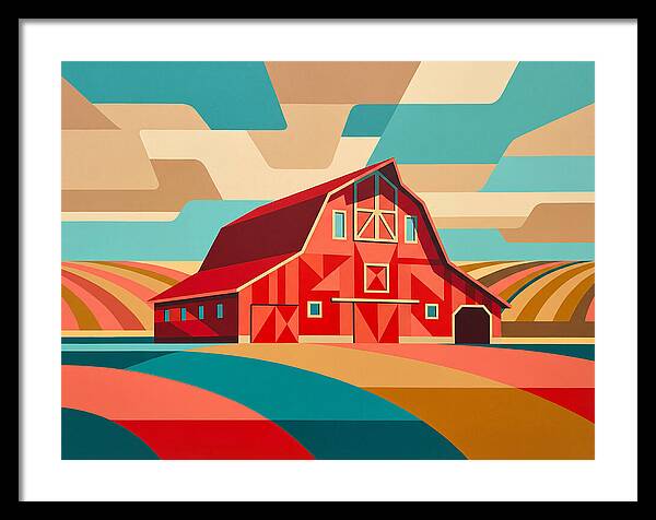 Red Barn In Vibrant Landscape