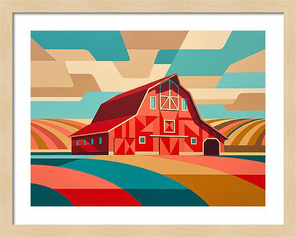 Red Barn In Vibrant Landscape