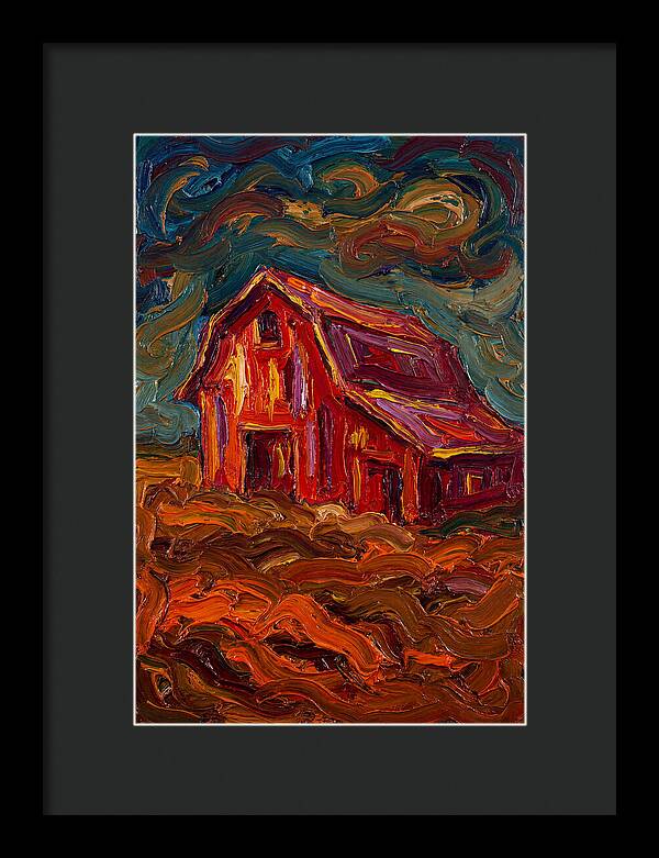 Red Barn Under Dramatic Skies
