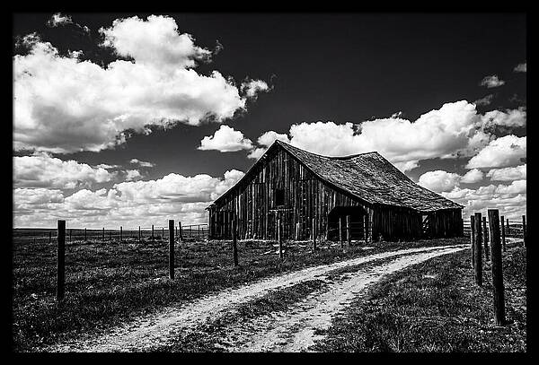 Red Barn Under Dramatic Skies
