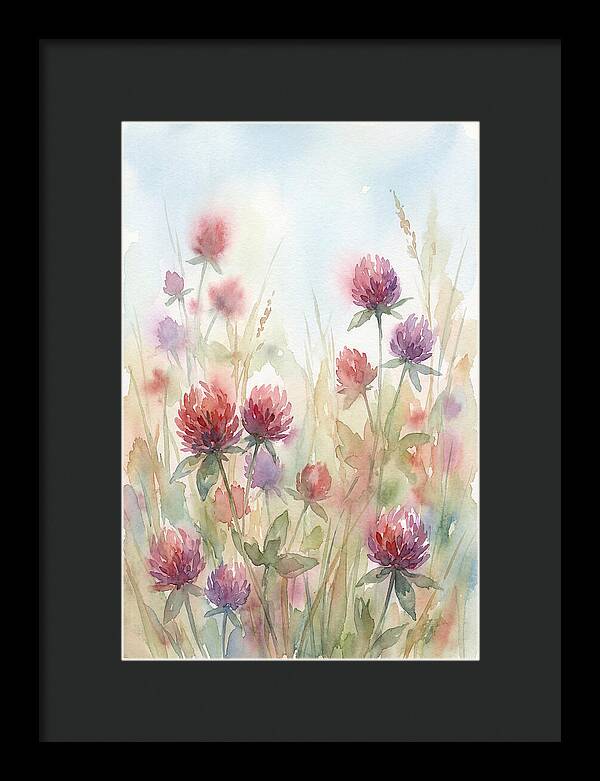 Red Clover Blossoms In Wild Grassland