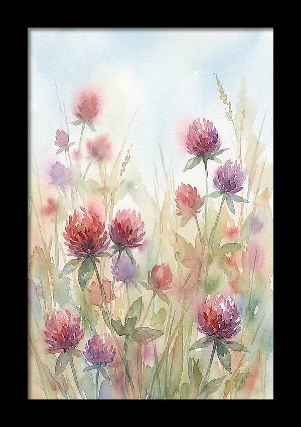 Red Clover Blossoms In Wild Grassland