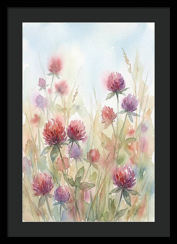 Red Clover Blossoms In Wild Grassland