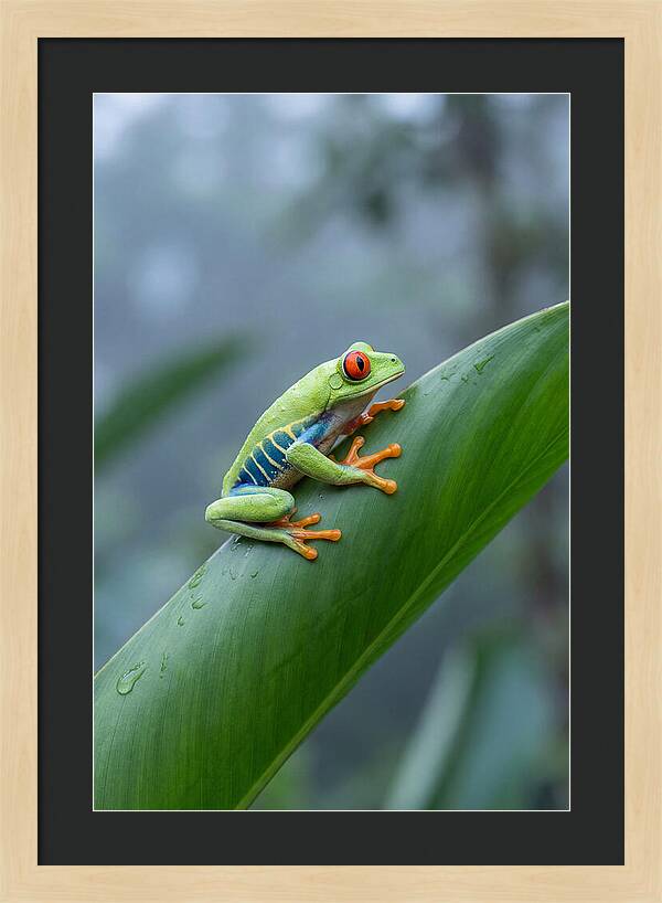 Red Eyed Tree Frog Perched Gracefully