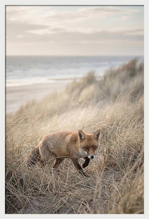 Red Fox Hunting In Tall Grass