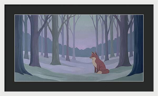 Red Fox In Twilight Forest