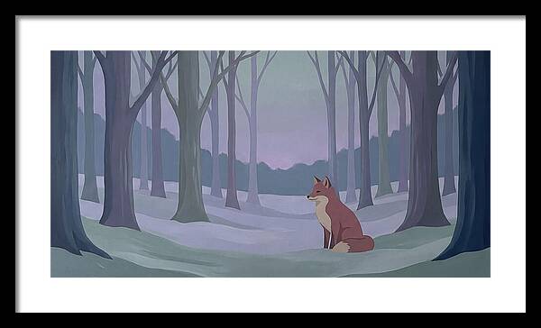 Red Fox In Twilight Forest