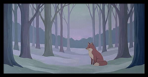 Red Fox In Twilight Forest