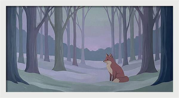 Red Fox In Twilight Forest
