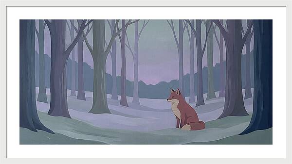 Red Fox In Twilight Forest