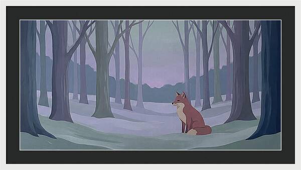 Red Fox In Twilight Forest