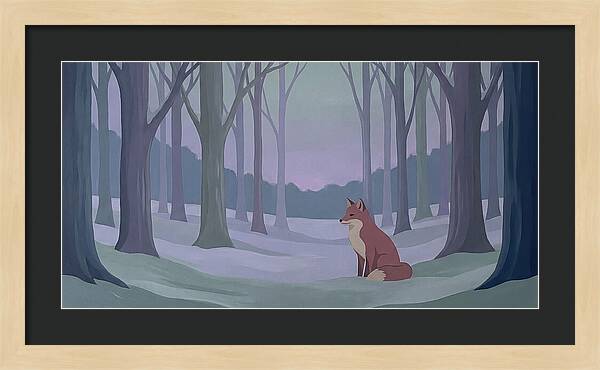 Red Fox In Twilight Forest