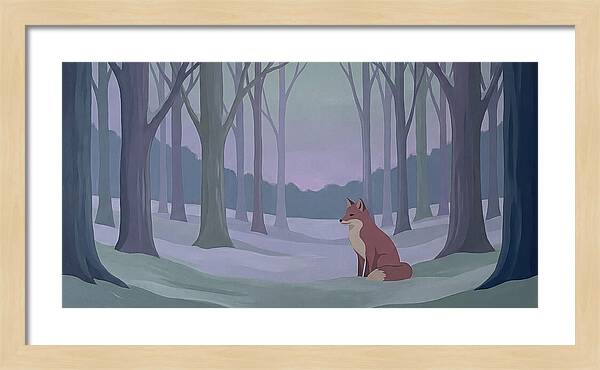 Red Fox In Twilight Forest