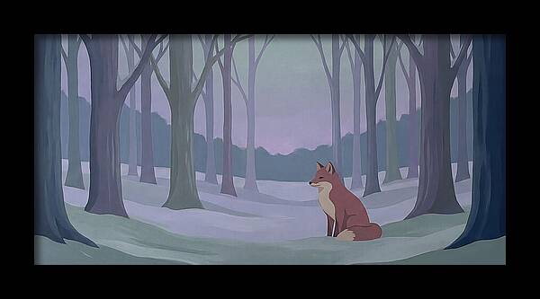 Red Fox In Twilight Forest
