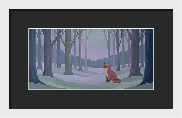 Red Fox In Twilight Forest