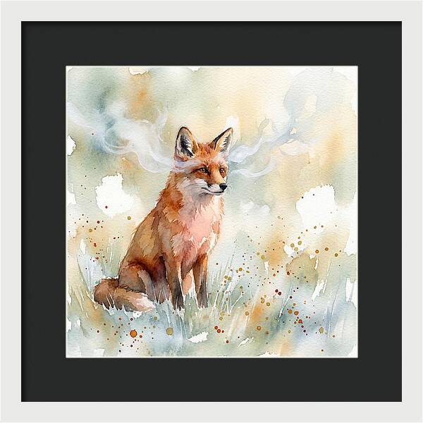 Red Fox In Watercolor