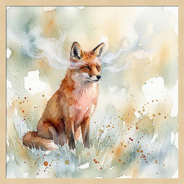 Red Fox In Watercolor
