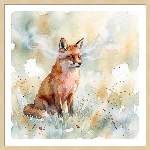 Red Fox In Watercolor