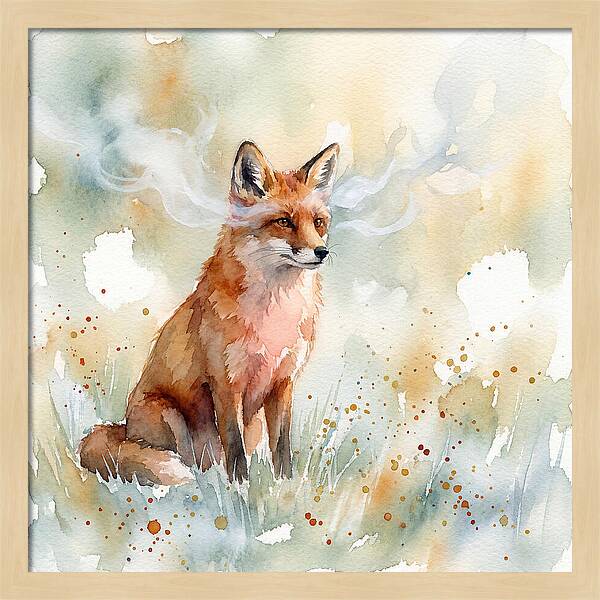 Red Fox In Watercolor