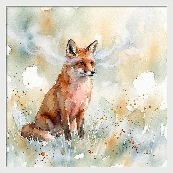 Red Fox In Watercolor