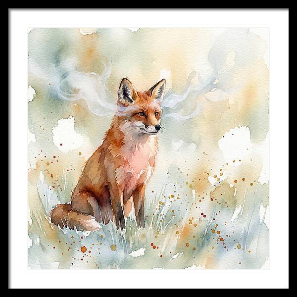 Red Fox In Watercolor
