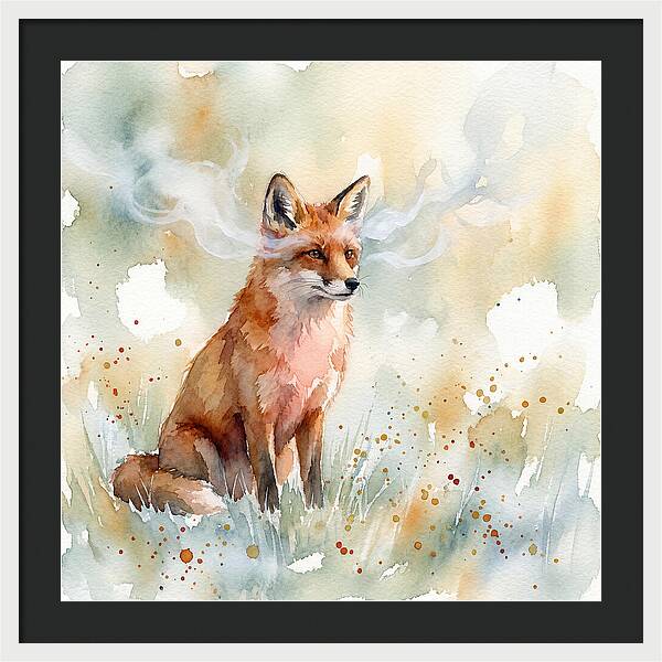 Red Fox In Watercolor