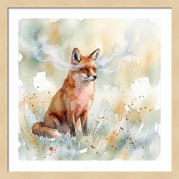 Red Fox In Watercolor