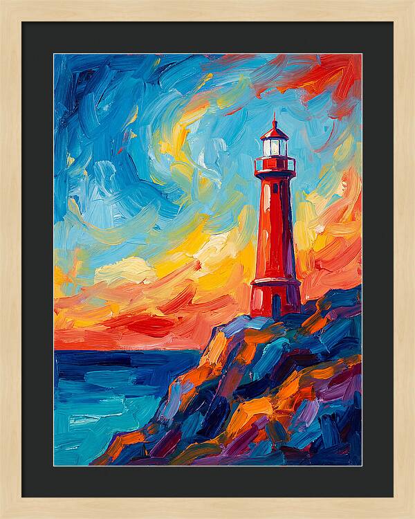 Red Lighthouse At Sunset