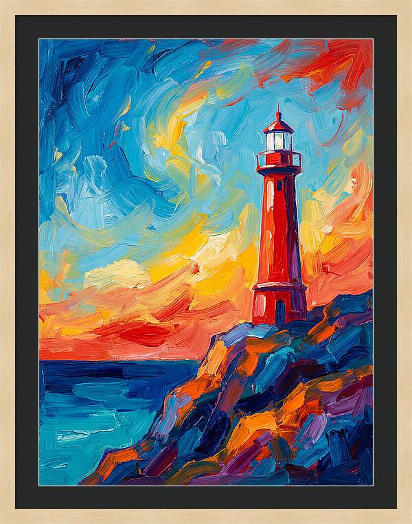 Red Lighthouse At Sunset