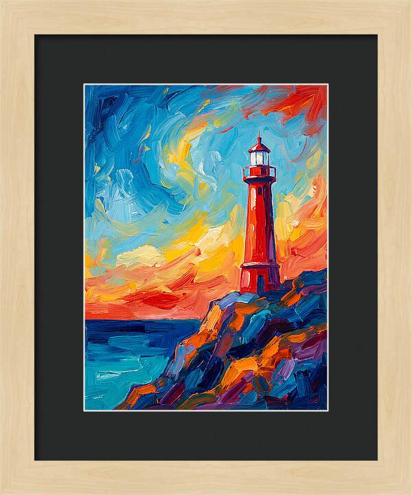 Red Lighthouse At Sunset