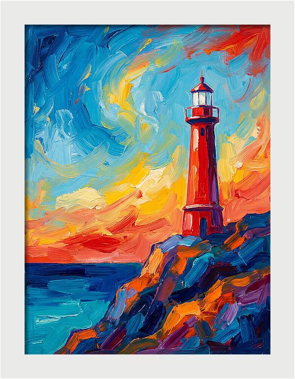 Red Lighthouse At Sunset