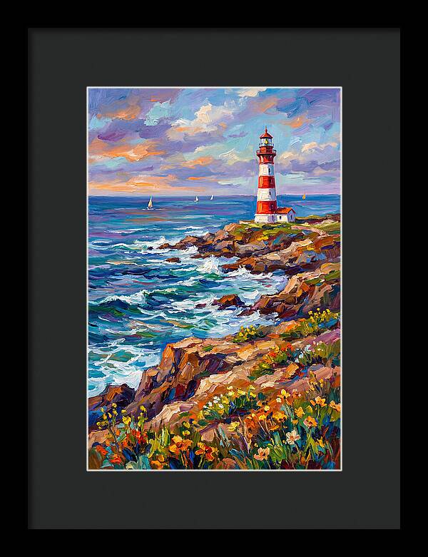 Red Lighthouse By The Sea