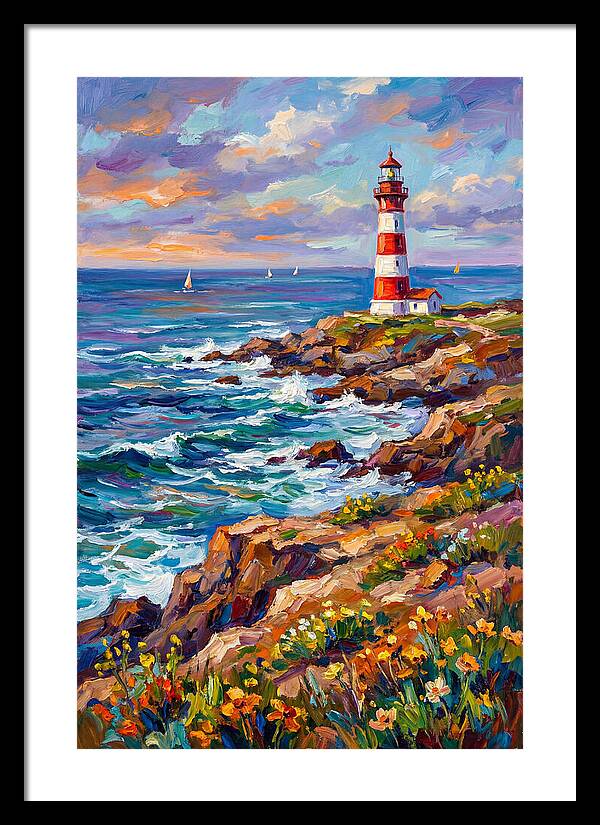 Red Lighthouse By The Sea