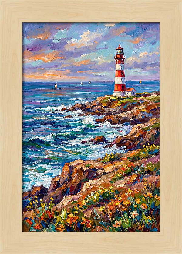 Red Lighthouse By The Sea
