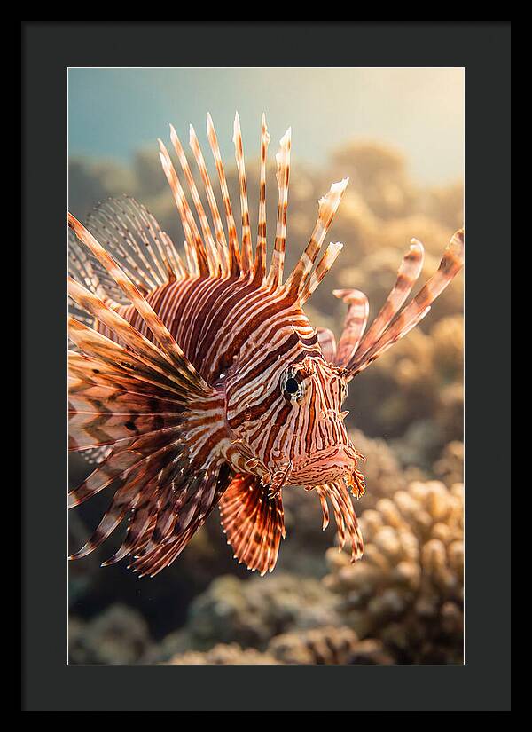 Red Lionfish In Coral Reef